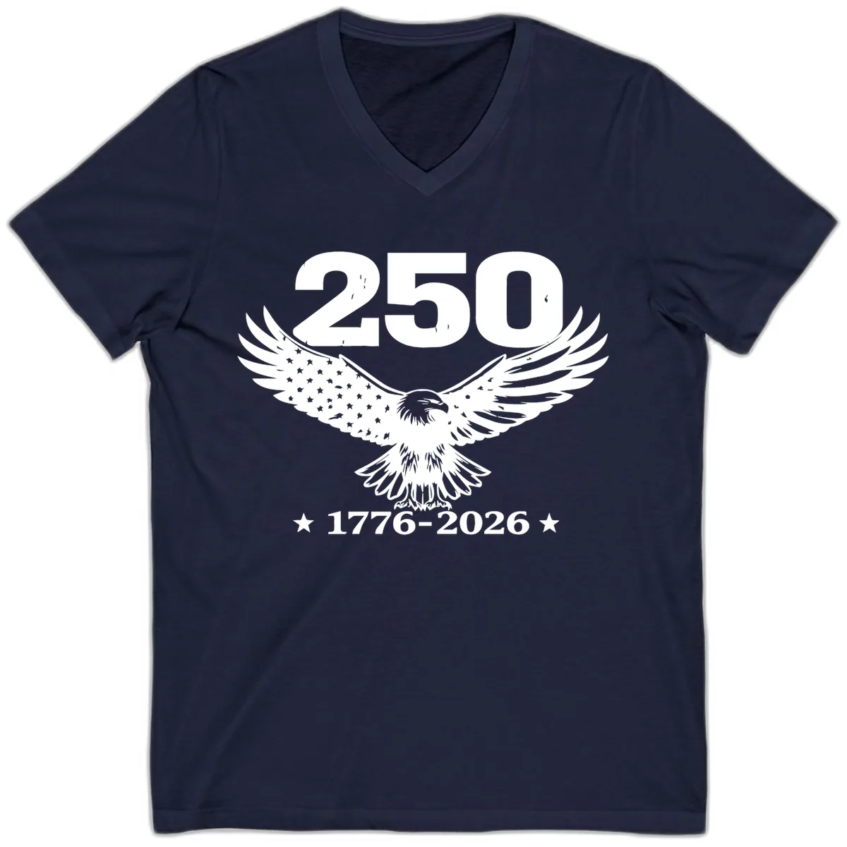 America 250th Anniversary Eagle Design V-Neck in Navy